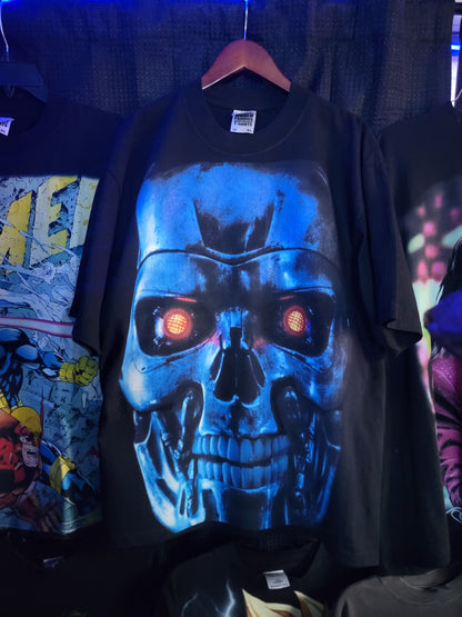 TERMINATOR JUMBO PRINT ON SHAKA HEAVY GARMET DYED T SHIRT "movie"