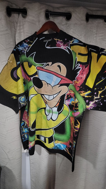 GOOFY POWERLINE AOP (FRONT ONLY)ON SHAKA HEAVYWEIGHT GARMET DYED T SHIRT