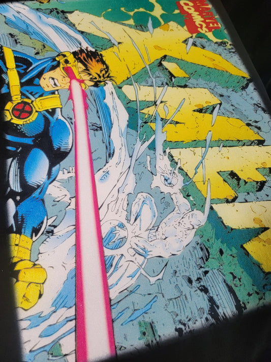X MEN WOLVERINE CYCLOPS ON SHAKA HEAVYWEIGHT GARMET DYED T SHIRT