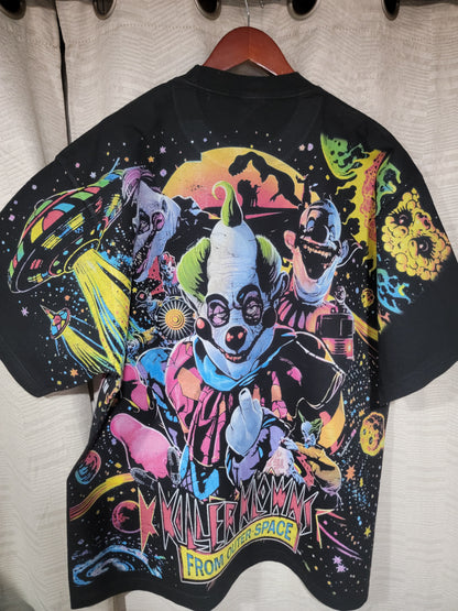 KILLER KLOWNS (FRONT & BACK) AOP ON SHAKA HEAVYWEIGHT GARMET DYED T SHIRT