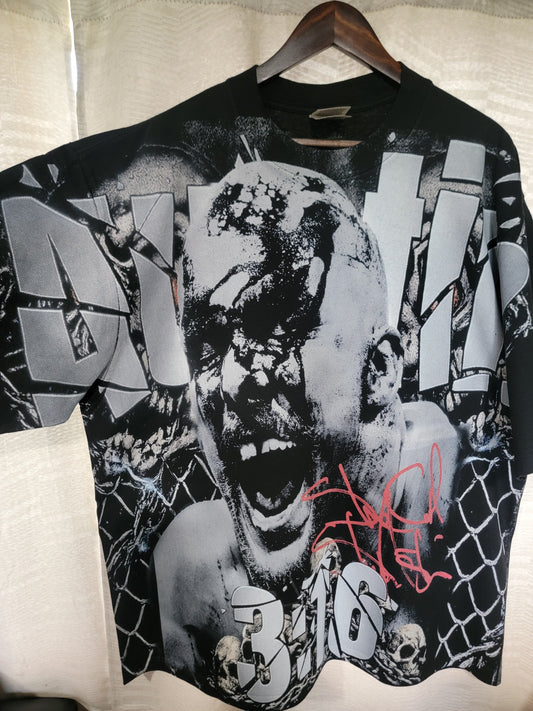 STONE COLD "AUSTIN 3:16 AOP (FRONT ONLY)  ON SHAKA HEAVYWEIGHT GARMET DYED T SHIRT