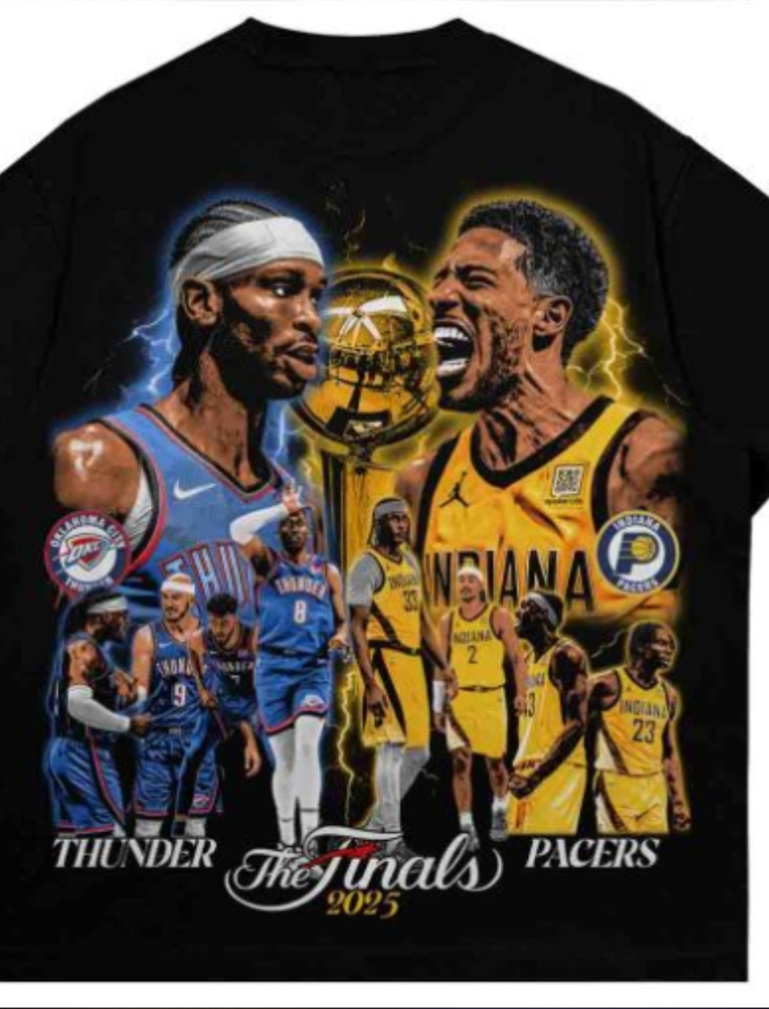 2025 NBA Finals Pacers versus Thunder on Shaka heavyweight garment dyed t-shirt