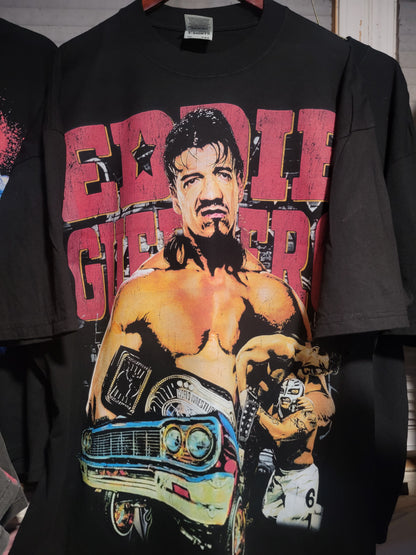 EDDIE GUERRERO ON SHAKA HEAVYWEIGHT GARMET DYED T SHIRT (Wrestling