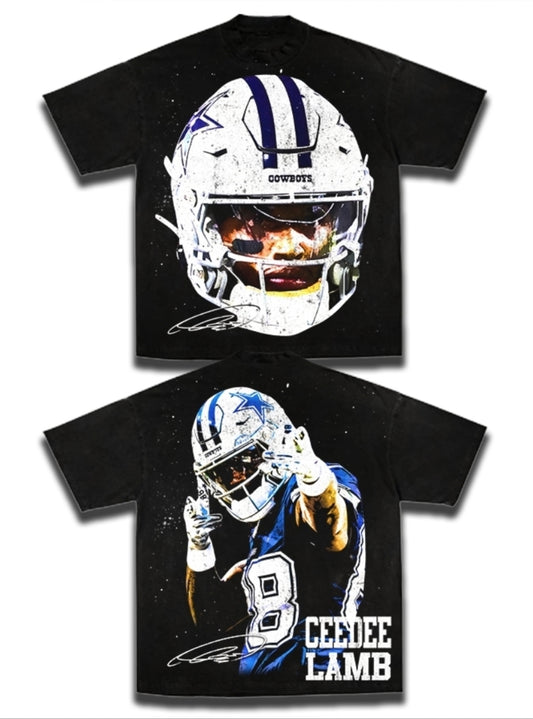 CEEDEE LAMB DALLAS COWBOYS  ON SHAKA HEAVYWEIGHT GARMET DYED T SHIRT