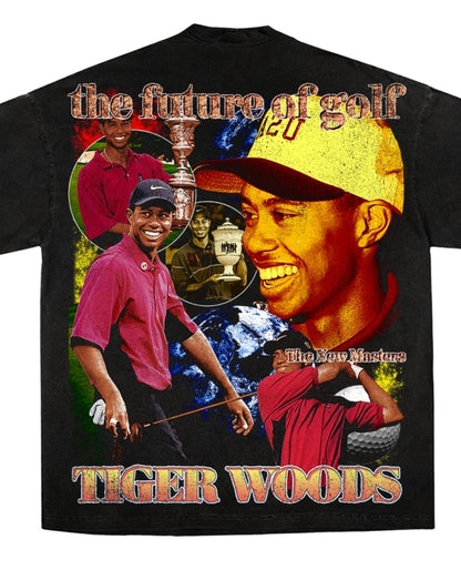 TIGER WOODS ON A SHAKA HEAVYWEIGHT GARMET DYED T SHIRT "MODERN