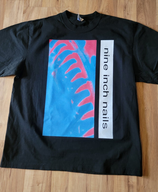 RETRO 1990 HATE NINE INCH NAILS ON SHAKA HEAVYWEIGHT GARMET DYED T
