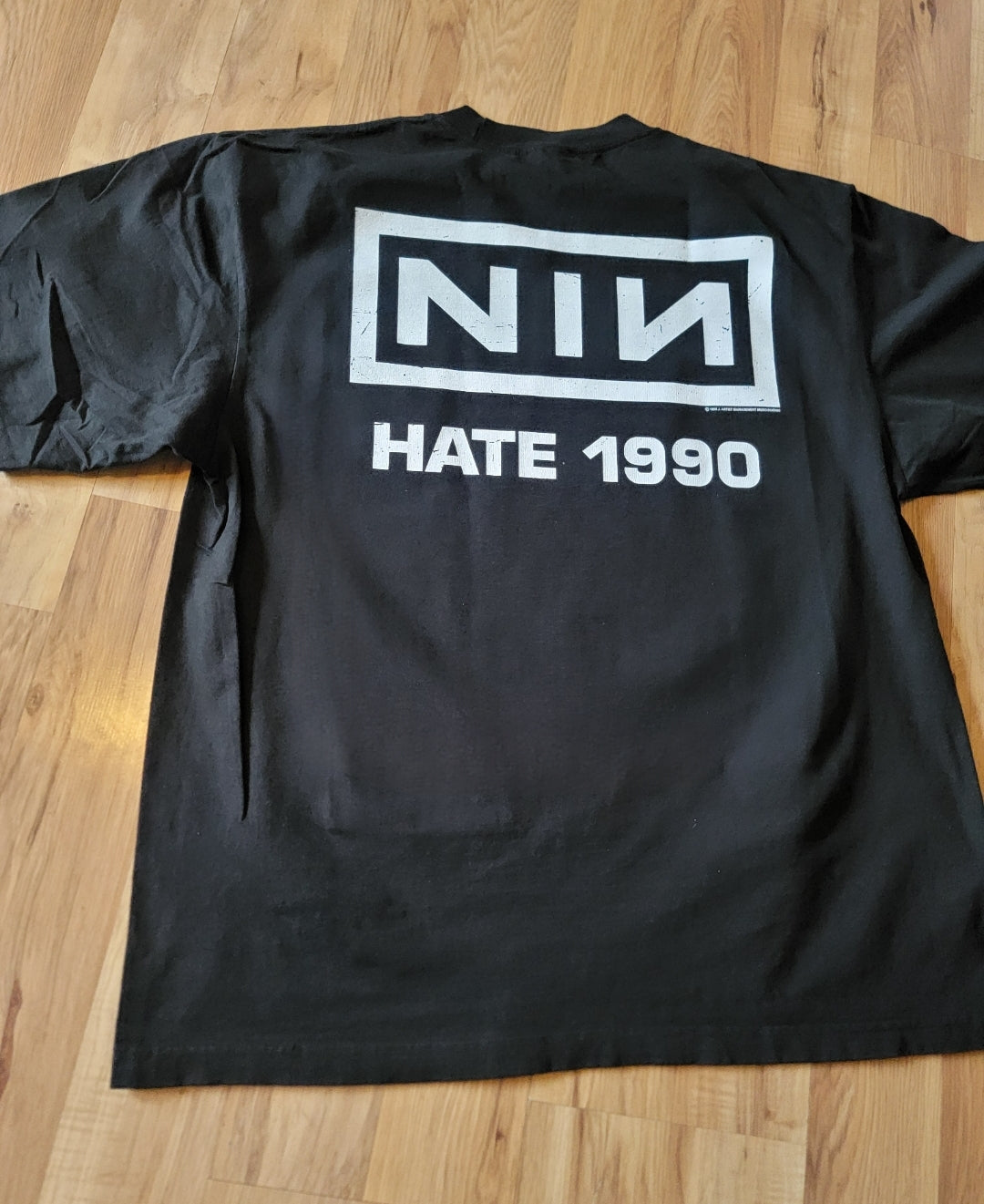 RETRO 1990 HATE NINE INCH NAILS ON SHAKA HEAVYWEIGHT GARMET DYED T