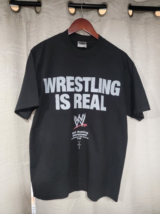 WRESTLING ISNT REAL  ON SHAKA HEAVYWEIGHT GARMET DYED T SHIRT (WRESTLING)