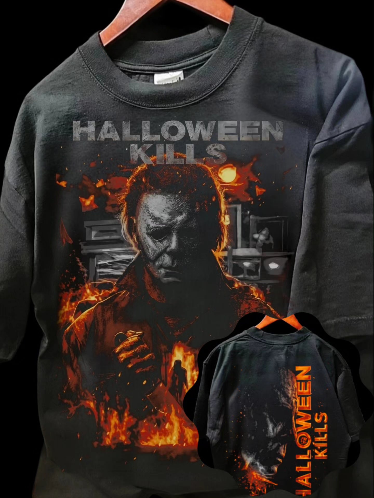 HALLOWEEN KILLS ON SHAKA HEAVYWEIGHT GARMET DYED T SHIRT "HORROR"