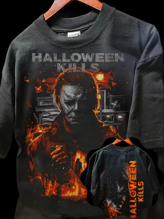 HALLOWEEN KILLS ON SHAKA HEAVYWEIGHT GARMET DYED T SHIRT "HORROR"