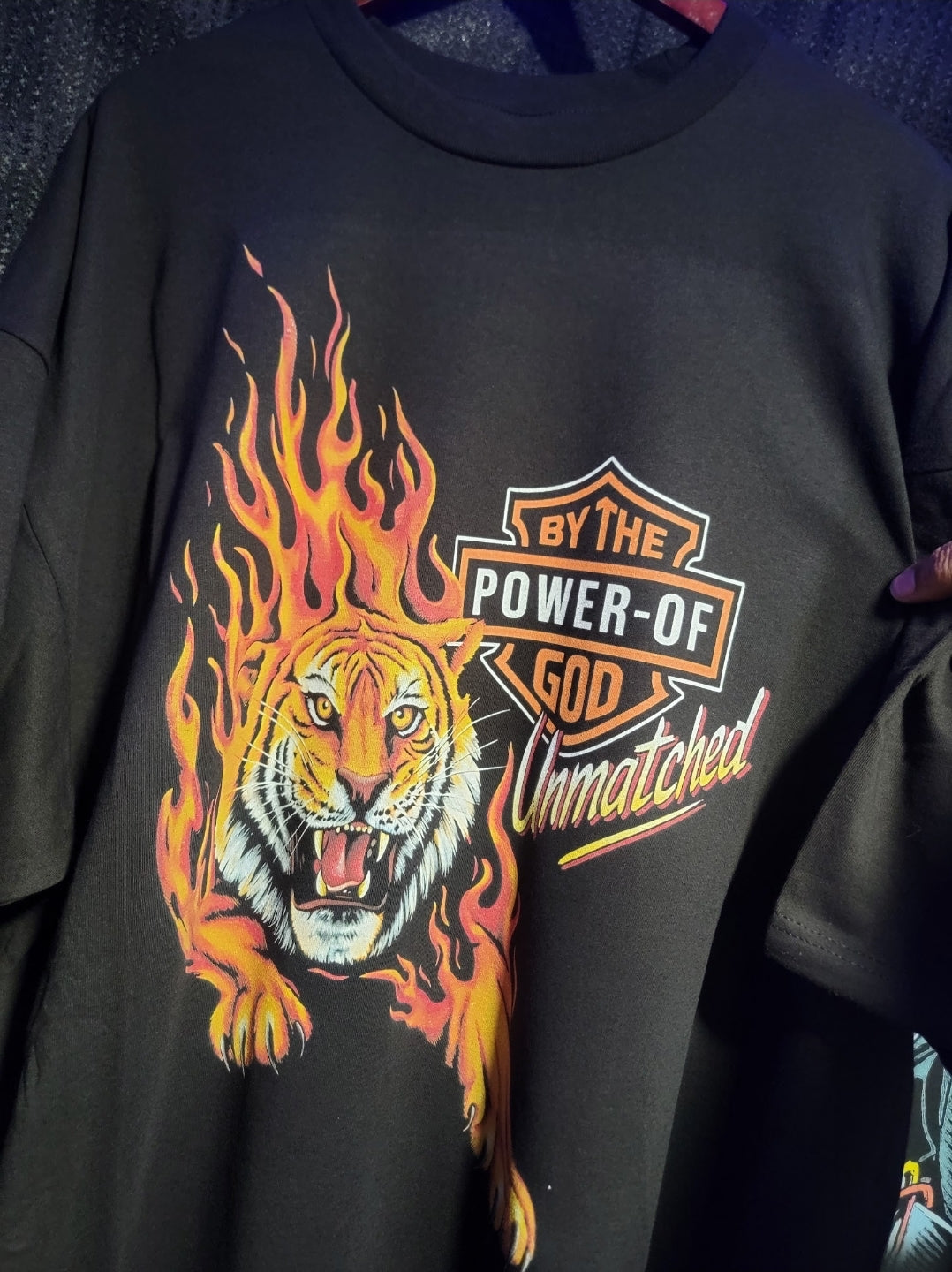 BY THE POWER OF GOD T SHIRT (tiger)