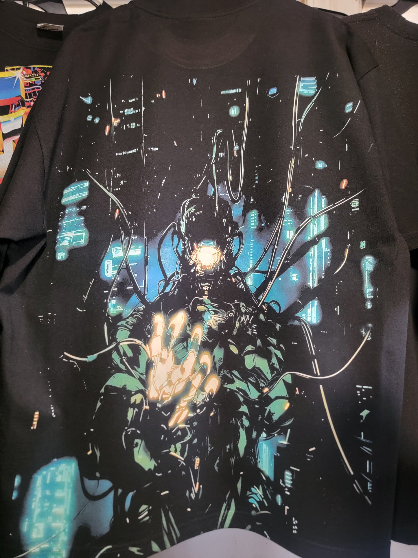 GHOST IN A SHELL ON SHAKA HEAVYWEIGHT GARMET DYED T SHIRT