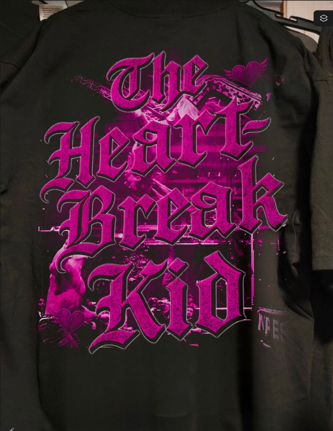 SHAWN THE HEARTBREAK KID  PRINT ON SHAKA HEAVYWEIGHT GARMET DYED T SHIRT (Wrestling