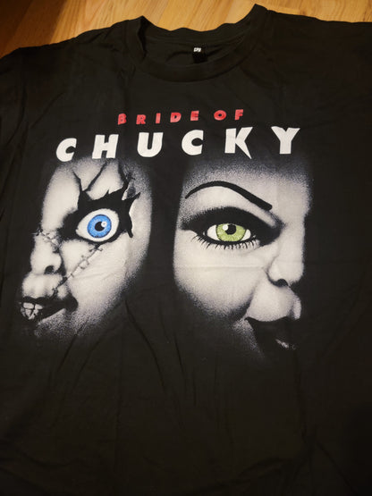 BRIDE OF CHUCKY ON SHAKA HEAVYWEIGHT GARMET DYED T SHIRT "Horror