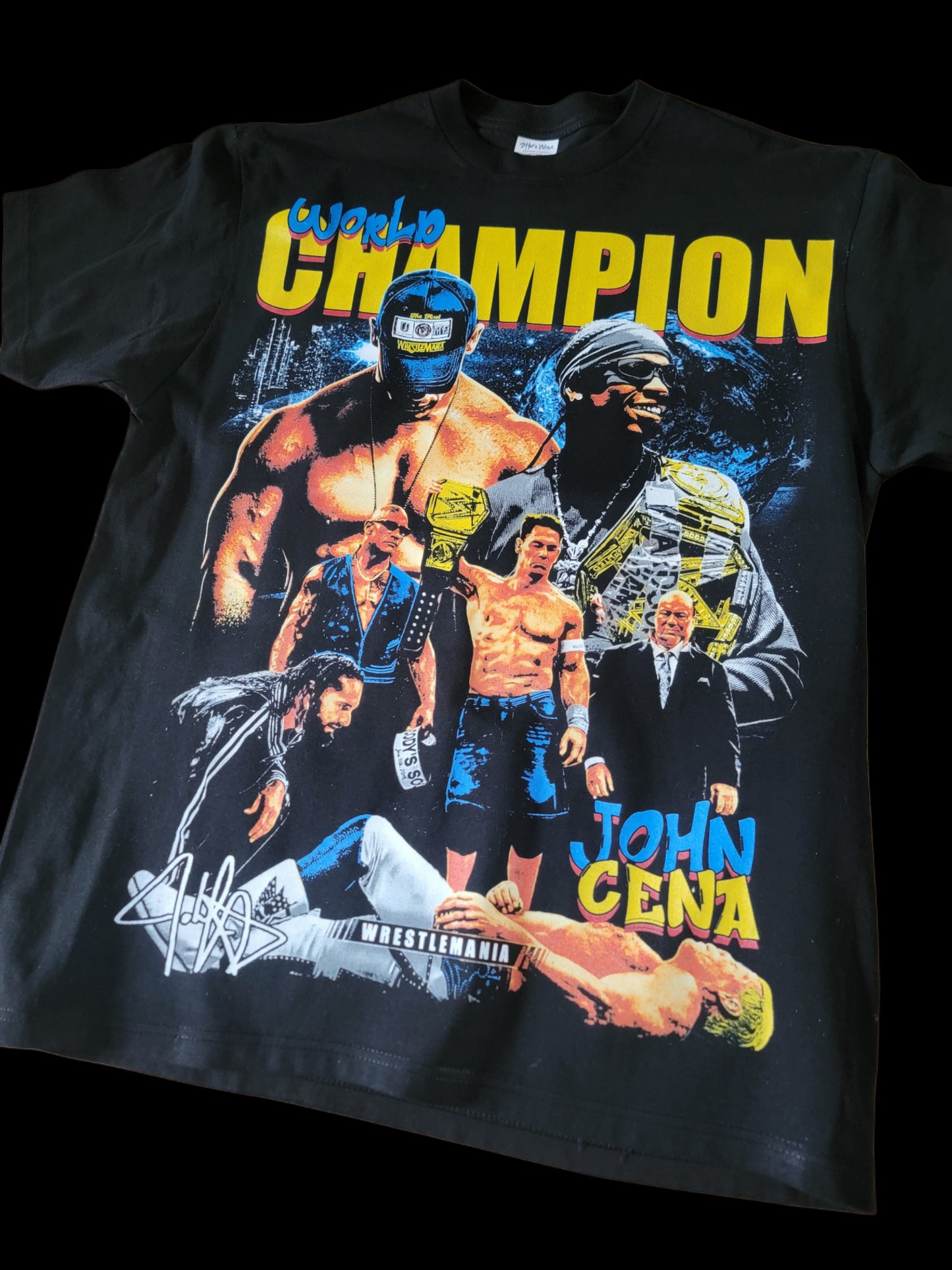 JOHN CENA TRAVIS SCOTT CHAMPION ON SHAKA HEAVYWEIGHT GARMET DYED T " WRESTLING
