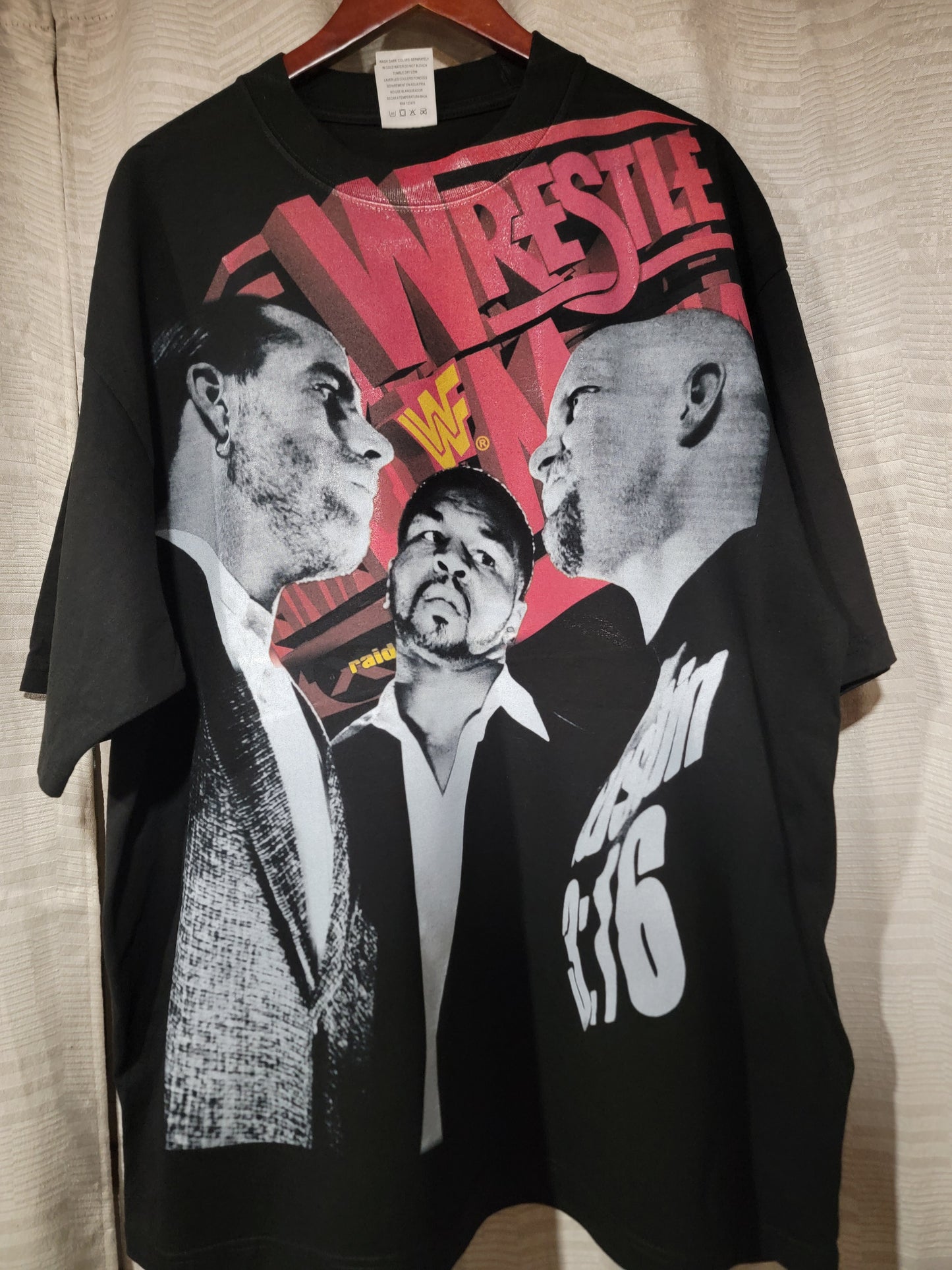 WRESTLEMANIA 14 ON SHAKA HEAVYWEIGHT GARMET DYED T SHIRT WRESTLING