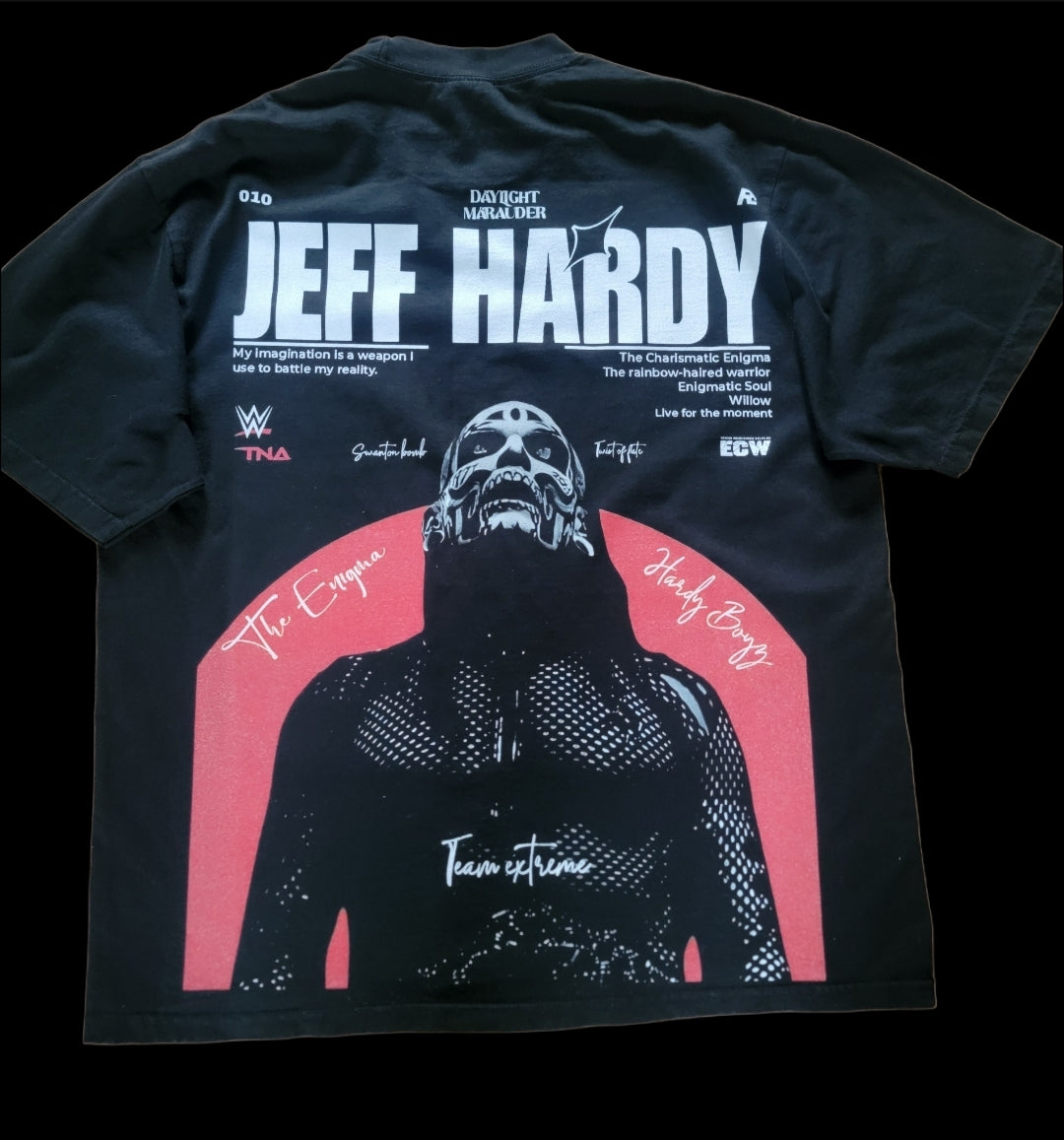 JEFF HARDY ON SHAKA HEAVY GARMET DYED T"WRESTLING