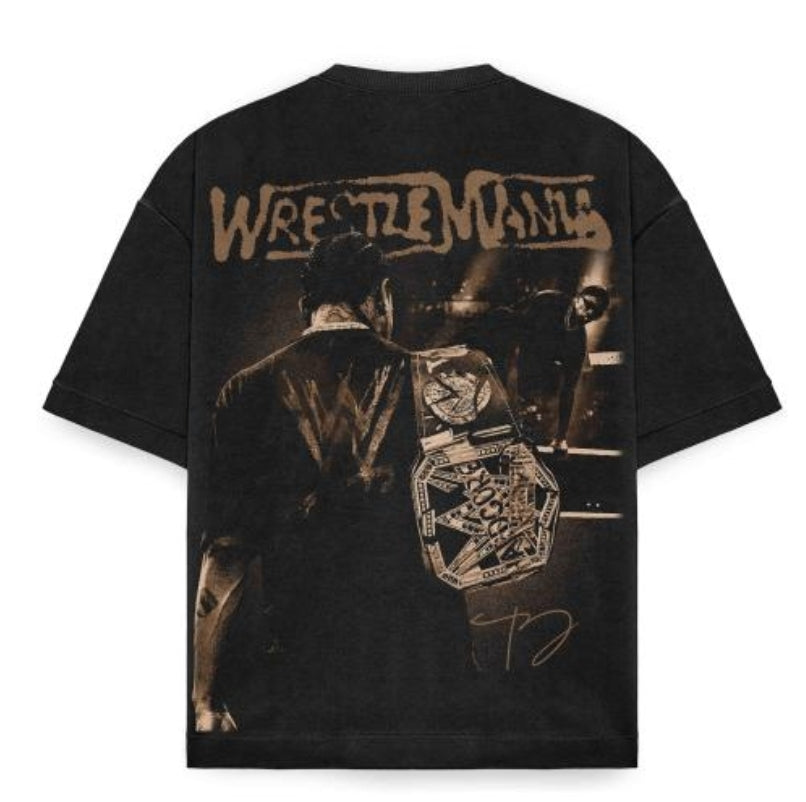 TRAVIS SCOTT CACTUS JACK WRESTLEMANIA ON SHAKA HEAVYWEIGHT GARMET DYED T SHIRT WRESTLING