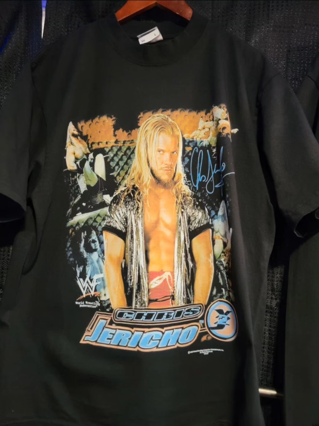 CHRIS JERICHO Y2J ON SHAKA HEAVY GARMET DYED T"WRESTLING