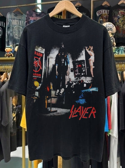 SLAYER MANDITORY SUICIDE On SHAKA HEAVYWEIGHT GARMET SHIRT