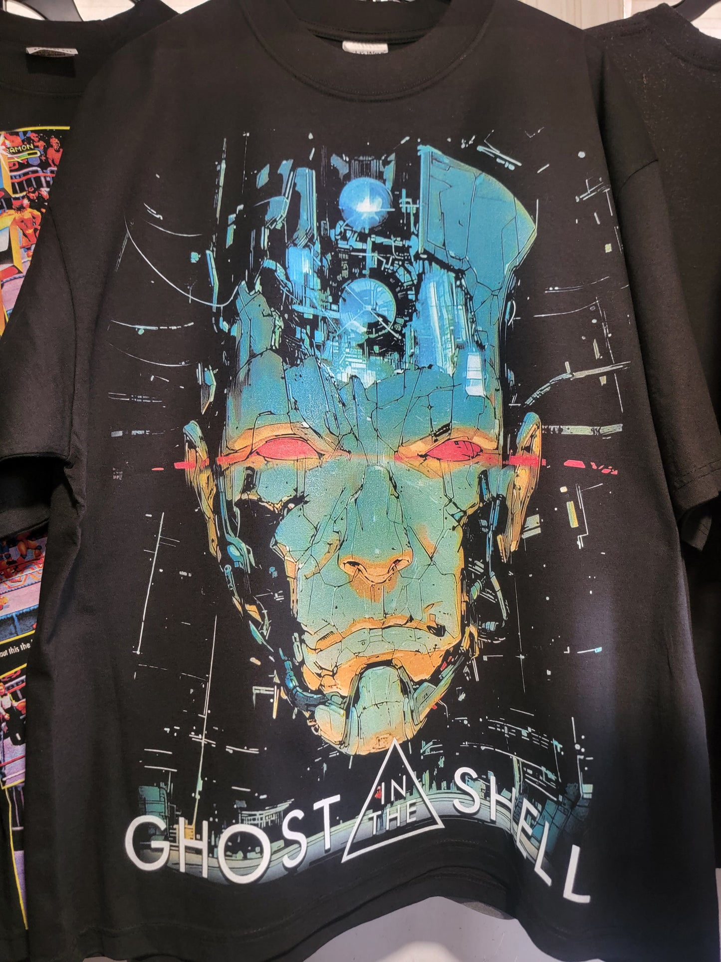 GHOST IN A SHELL ON SHAKA HEAVYWEIGHT GARMET DYED T SHIRT