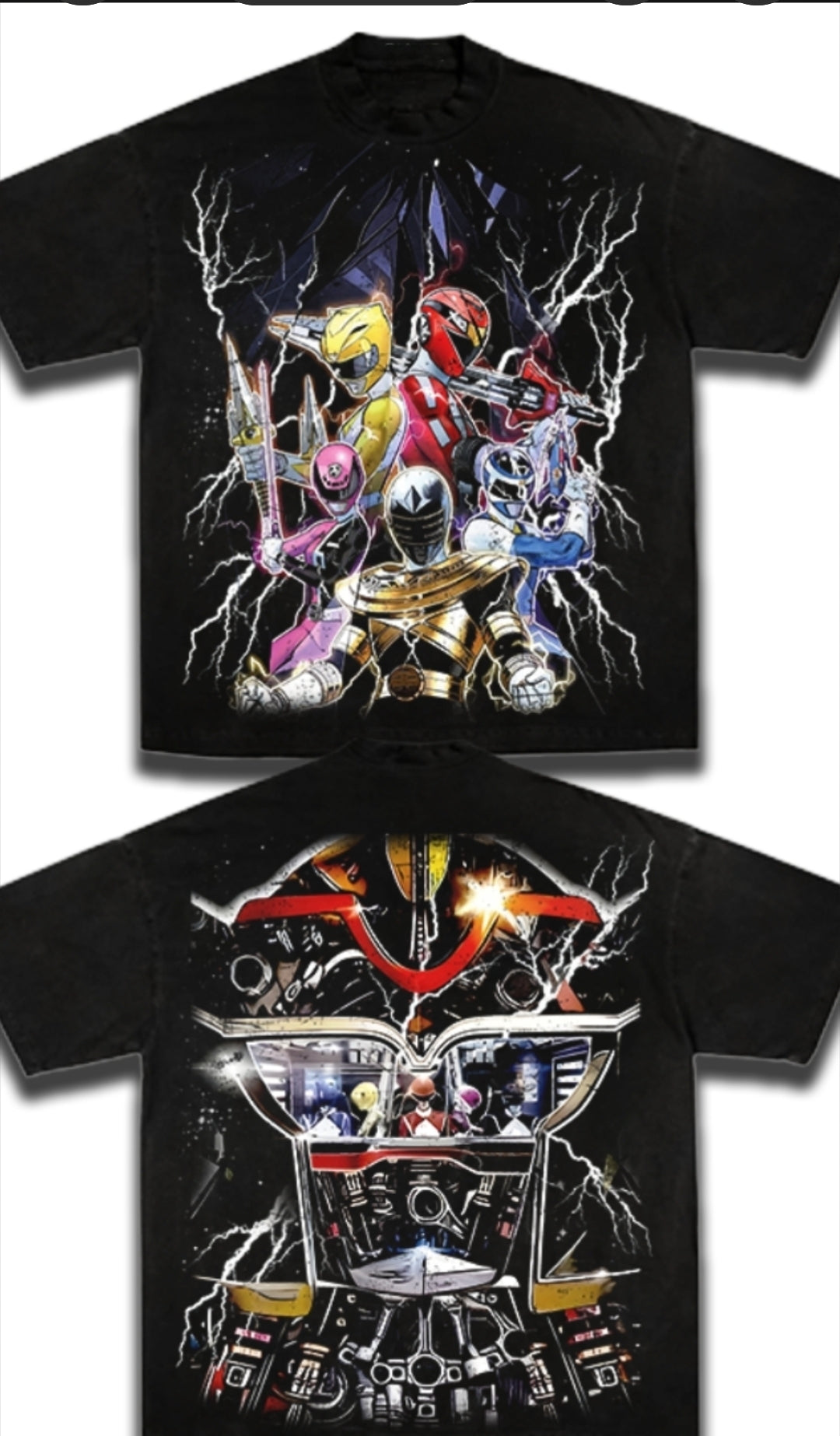POWER RANGERS ON SHAKA HEAVYWEIGHT GARMET DYED T SHIRT