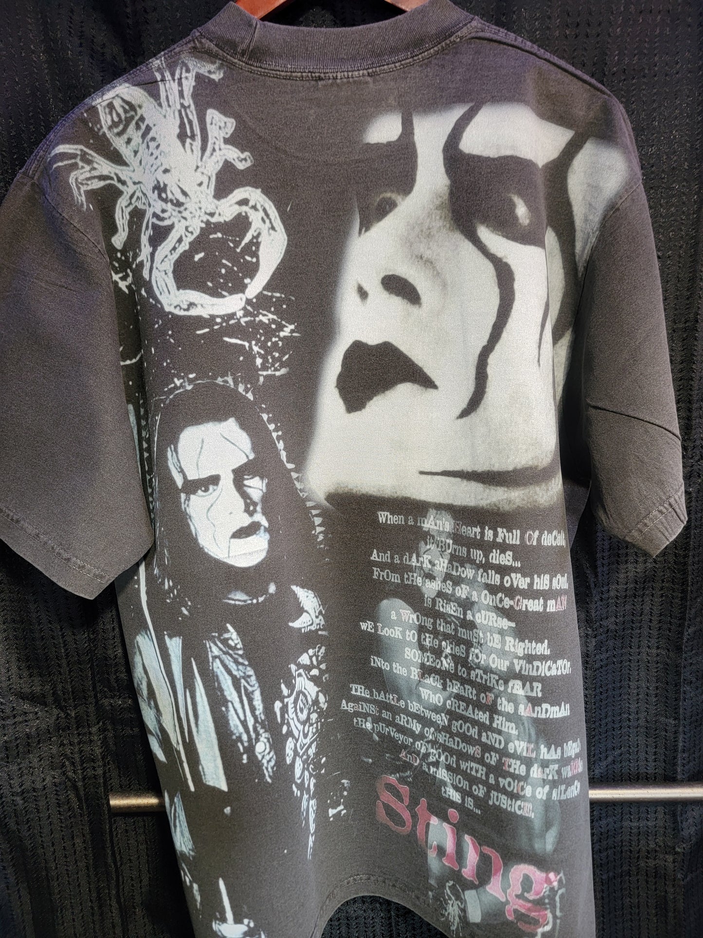 STING AOP ON SHAKA HEAVY GARMET DYED T, "wrestling "