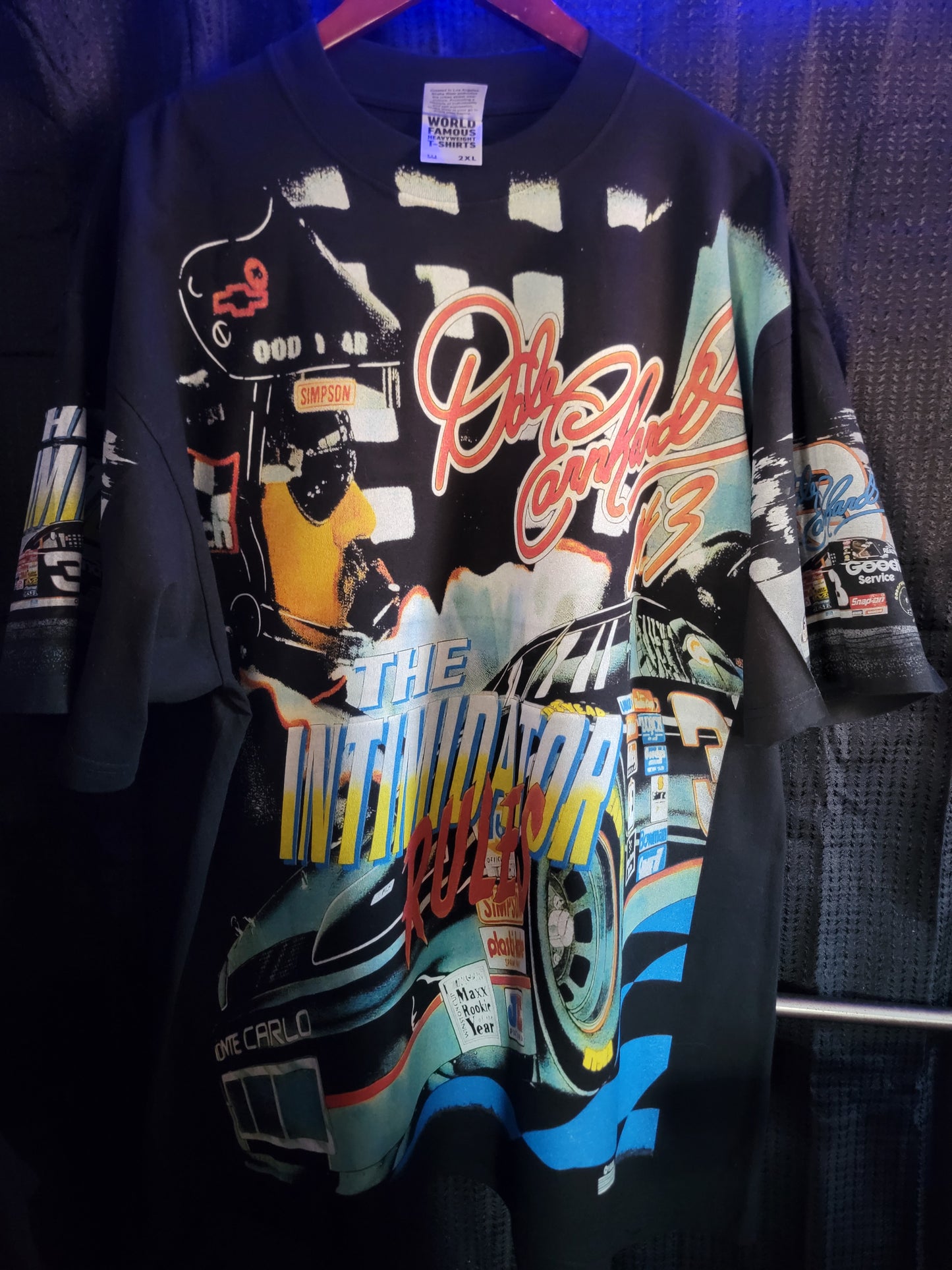 DALE ERNHARDT INTIMIDATOR RULES ON SHAKA HEAVY GARMET DYED T (Front back , sleeves
