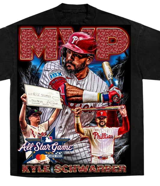 Kyle schwarber All-Star game MVP Philadelphia Phillies ON HEAVYWEIGHT GARMET DYED T SHIRT