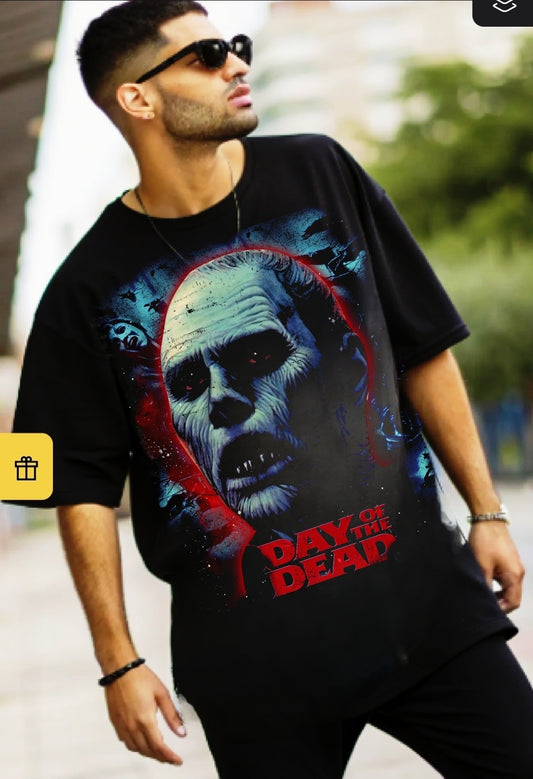 DAY OF THE DEAD ON SHAKA HEAVYWEIGHT GARMET DYED T SHIRT "Horror"