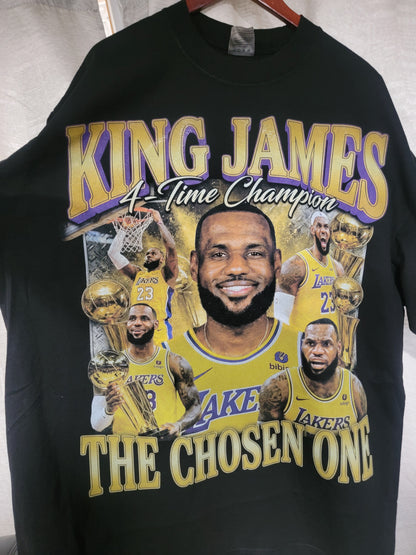 LEBRON JAMES KING JAMES ON SHAKA HEAVYWEIGHT GARMET DYED T SHIRT