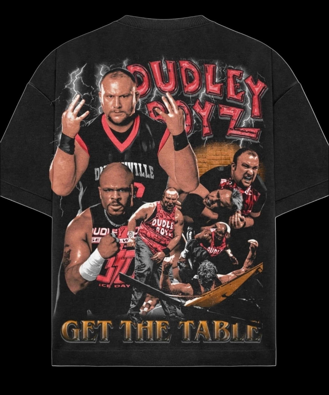 DUDLEY BOYZ ON SHAKA HEAVYWEIGHT GARMET DYED T SHIRT (Wrestling