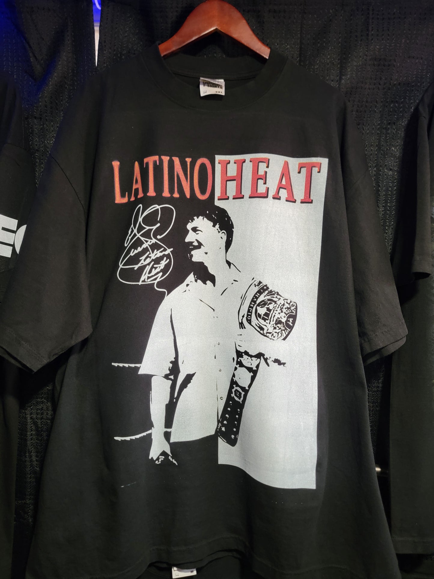 LATINO HEAT ON SHAKA HEAVYWEIGHT GARMET DYED T SHIRT "WRESTLING