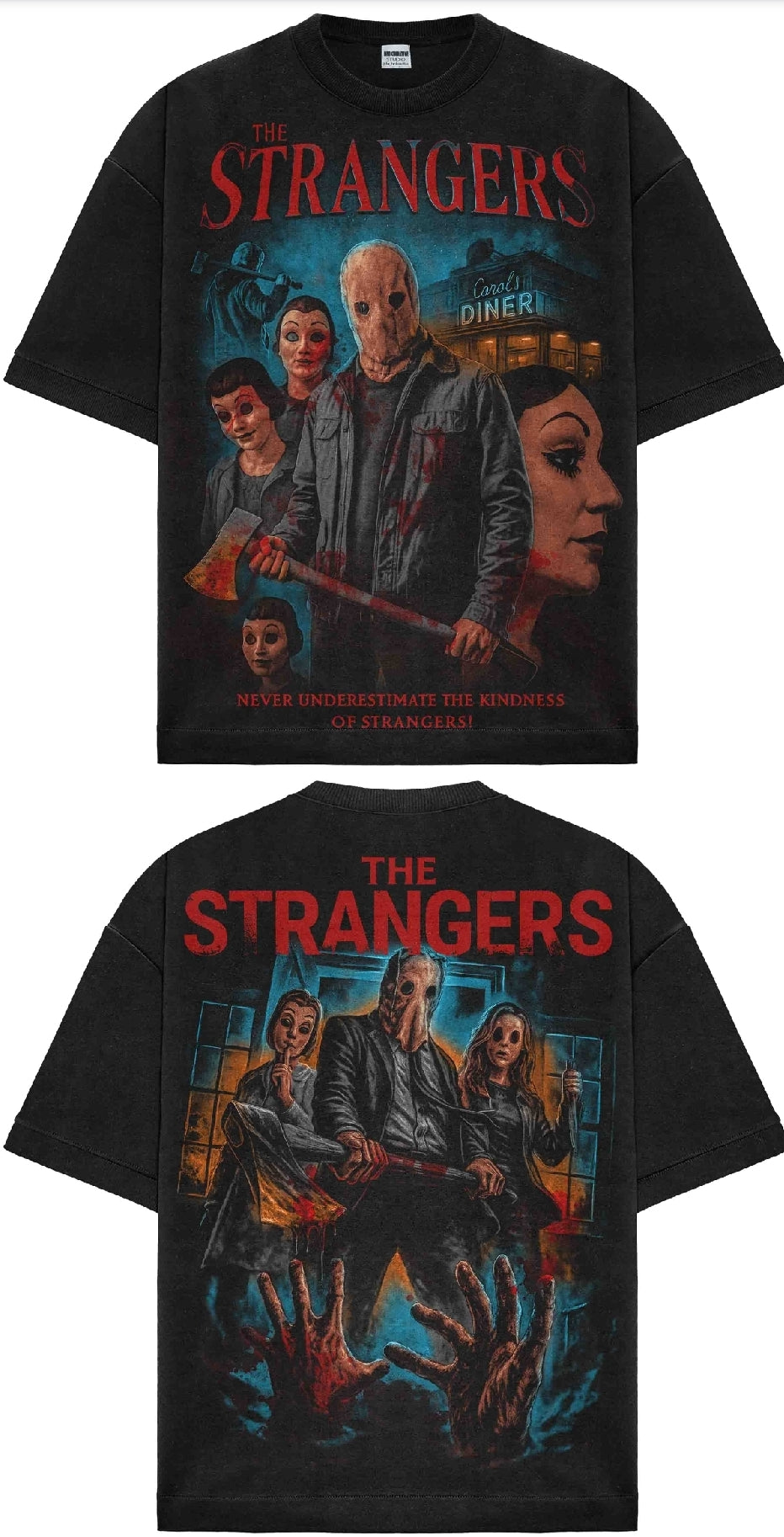 THE STRANGERS ON SHAKA HEAVYWEIGHT GARMET DYED T SHIRT "Horror"