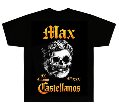 MAX CASTELLANOS 9X CHAMP ON SHAKA HEAVYWEIGHT GARMET DYED T SHIRT (WRESTLING