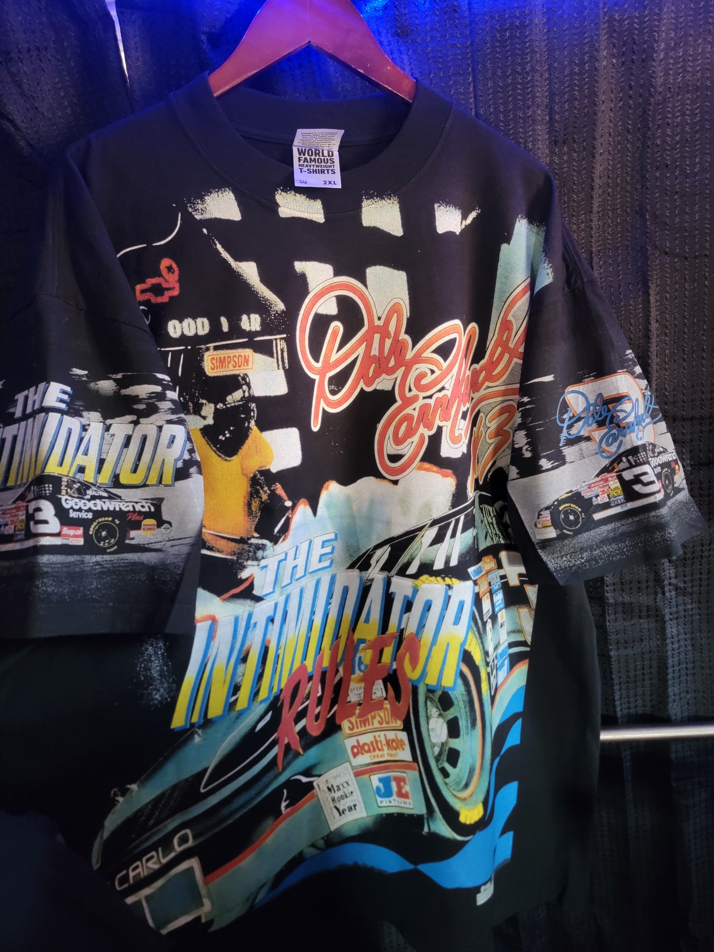 DALE ERNHARDT INTIMIDATOR RULES ON SHAKA HEAVY GARMET DYED T (Front back , sleeves