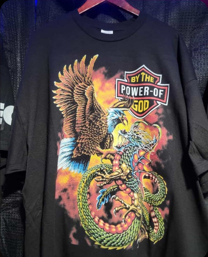 BY THE POWER OF GOD T SHIRT ( EAGLE DRAGON)
