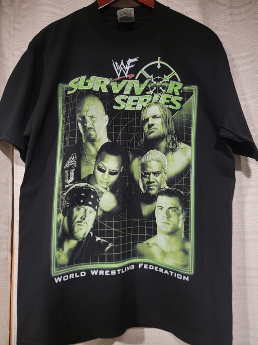 2000 Wwf survivor series ON SHAKA HEAVY GARMET DYED T"WRESTLING (reprint