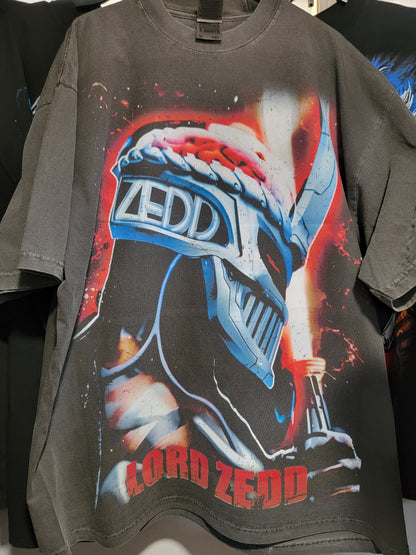LORD ZEDD ON SHAKA HEAVYWEIGHT GARMET DYED T SHIRT ( POWER RANGERS
