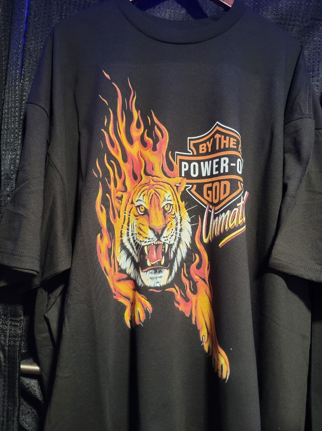 BY THE POWER OF GOD T SHIRT (tiger)