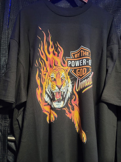 BY THE POWER OF GOD T SHIRT (tiger)