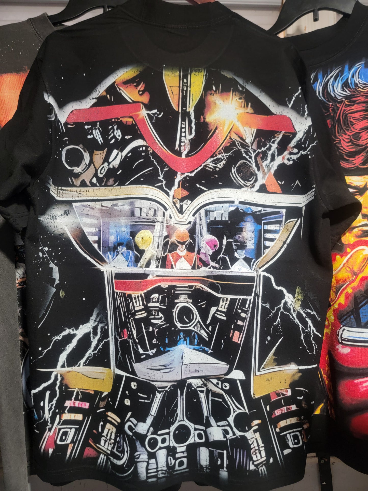POWER RANGERS ON SHAKA HEAVYWEIGHT GARMET DYED T SHIRT