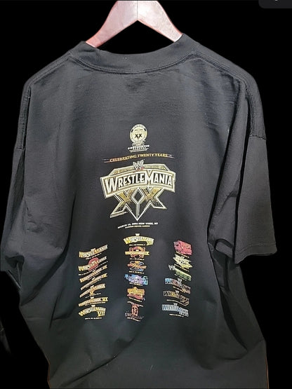 WRESTLEMANIA XX ON SHAKA HEAVYWEIGHT GARMET DYED T SHIRT WRESTLING