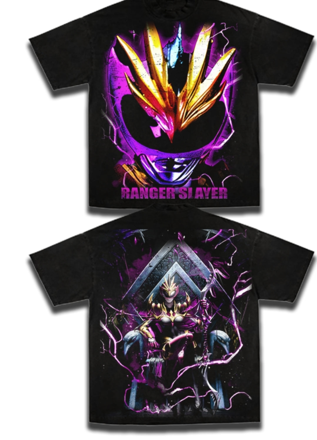 RANGER SLAYER ON SHAKA HEAVYWEIGHT GARMET DYED T SHIRT ( POWER RANGERS