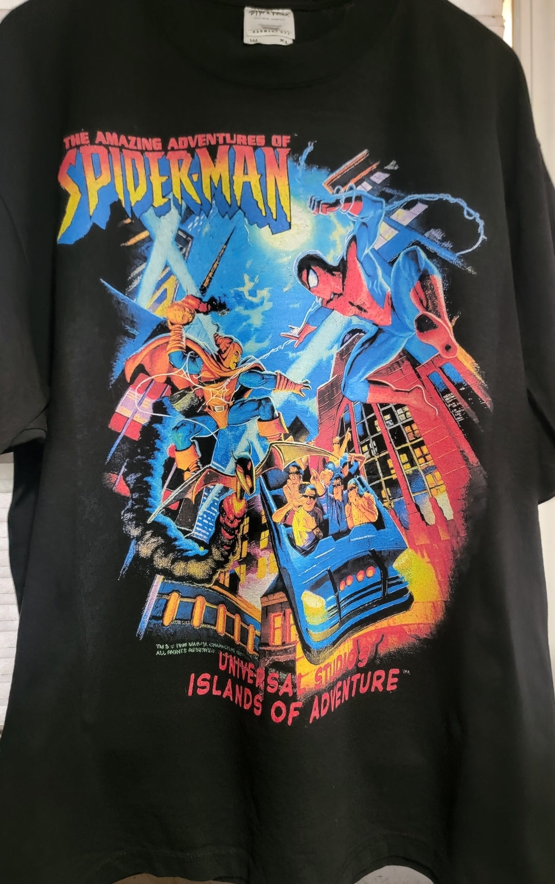 1998 Universal Studios Spider-Man remake On SHAKA HEAVYWEIGHT GARMET SHIRT