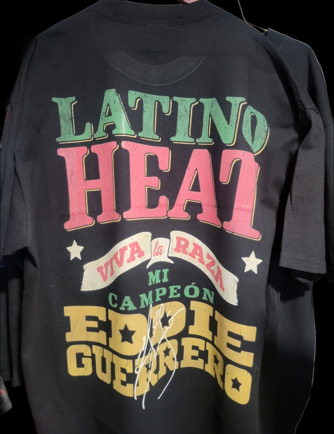 EDDIE GUERRERO ON SHAKA HEAVYWEIGHT GARMET DYED T SHIRT (Wrestling