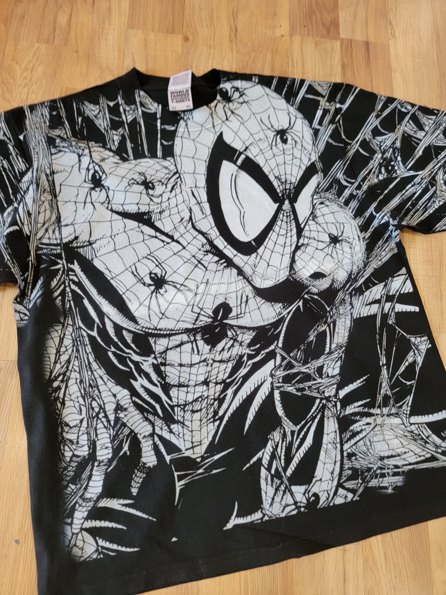 SPIDERMAN AOP (FRONT ONLY)ON SHAKA HEAVYWEIGHT GARMET DYED T SHIRT