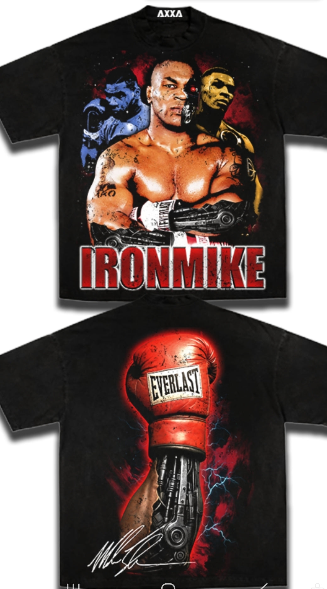 IRON MIKE TYSON TERMINATOR ON SHAKA HEAVYWEIGHT GARMET DYED T SHIRT (Wrestling