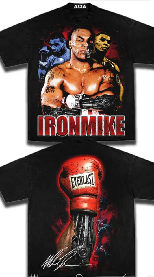IRON MIKE TYSON TERMINATOR ON SHAKA HEAVYWEIGHT GARMET DYED T SHIRT (Wrestling