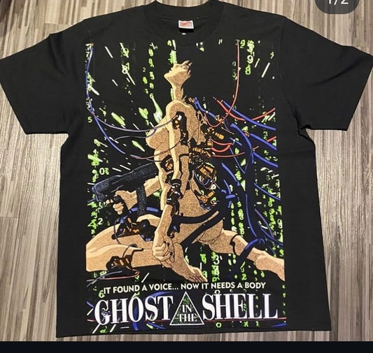 GHOST IN A SHELL OG REPRINT ON SHAKA HEAVYWEIGHT GARMET DYED T SHIRT